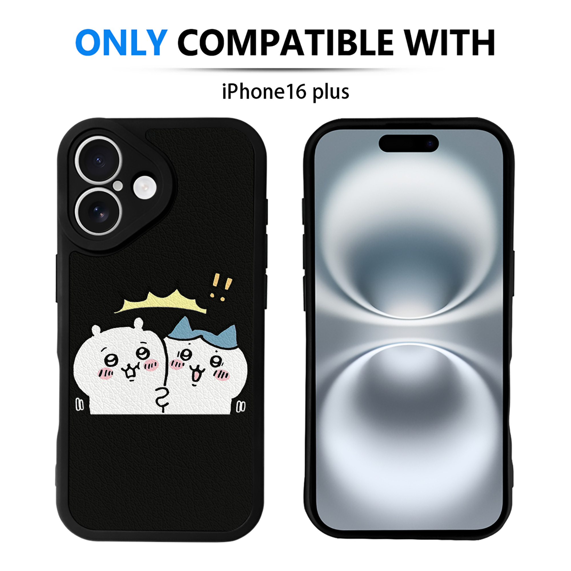 （画像用） ちいかわ ハチワレ Chii-kawa hachiware 【iPhone 16シリーズ対応】シリコンスマホケース（レザー調） 材質：シリコン